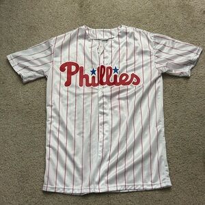Phillies Kids Phanatic White and Red Striped jersey